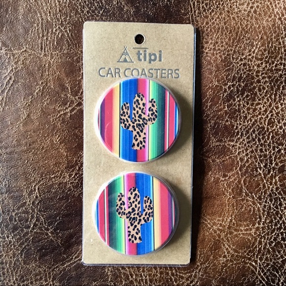 NWT 🌵Car leopard print & serape cactus Coasters! - Picture 5 of 6